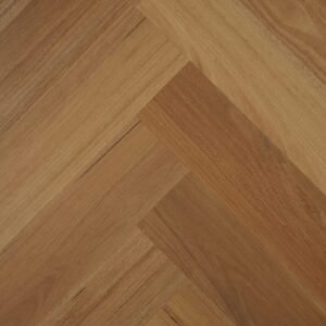 Herringbone Classic Spotted Gum coloured hybrid flooring